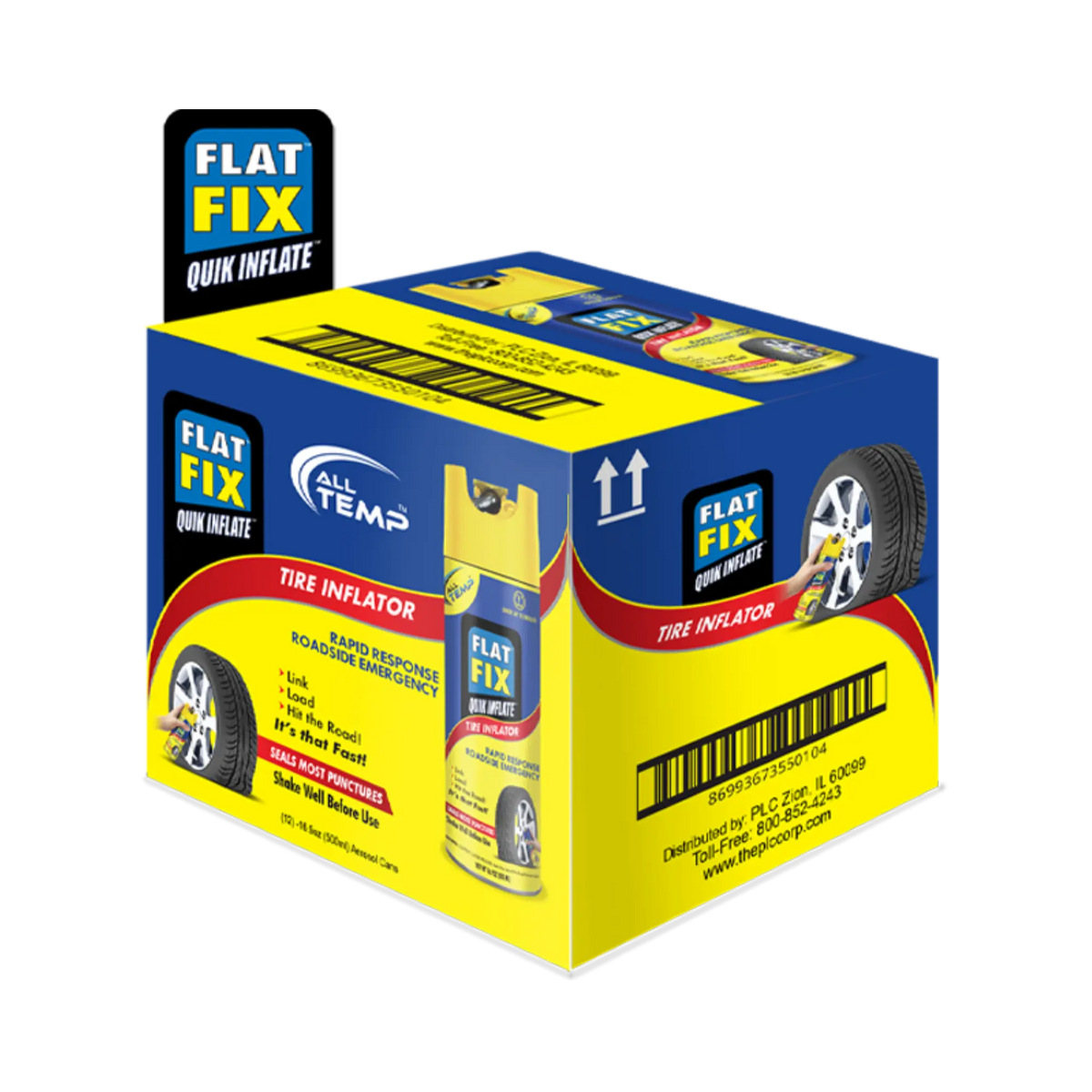 ALL TEMP - Flat Fix Quik Inflate 12/16.9oz | Bulk Pallet (168 Cases)