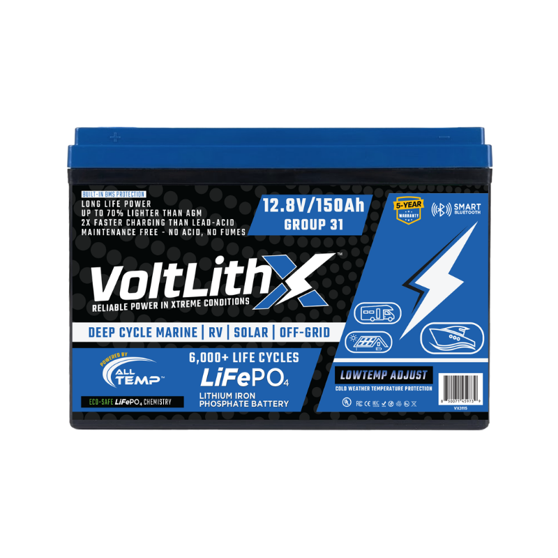 All Temp - VoltLithX 12.8V 150Ah - Deep Cycle Battery