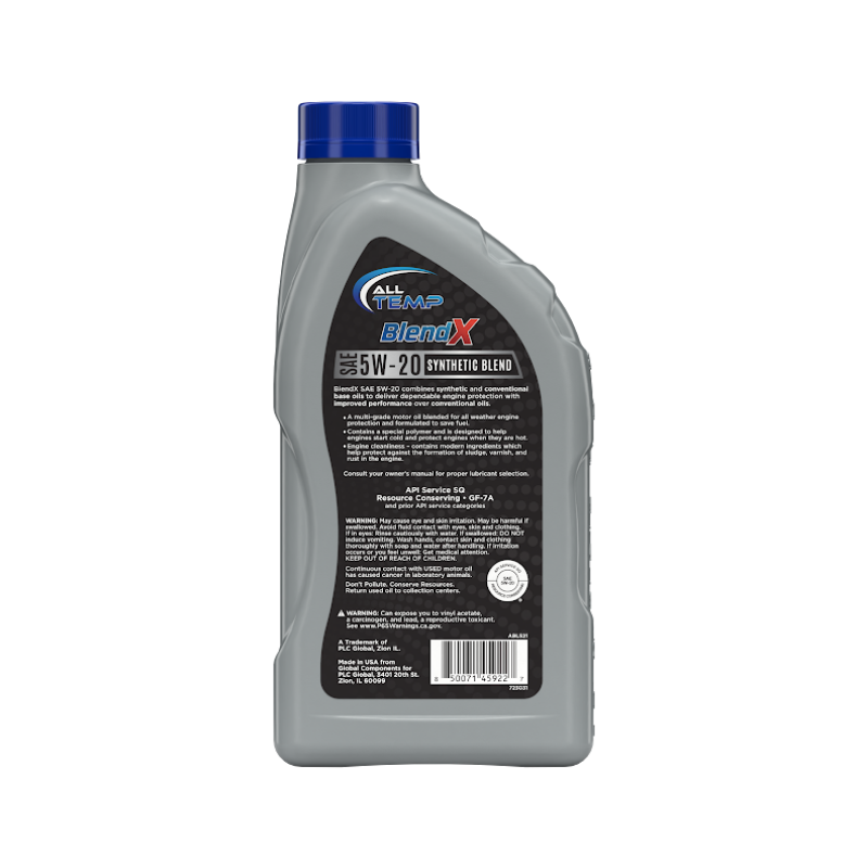 ALL TEMP - Blendx - Synthetic Blend 5W20 - 12/1qt | Bulk pallet (186 Cases)