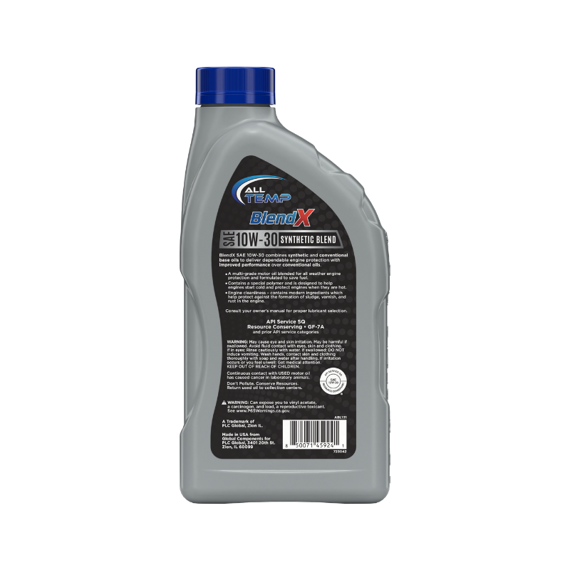 ALL TEMP - Blendx - Synthetic Blend 10W30 - 12/1qt | Bulk pallet (186 Cases)