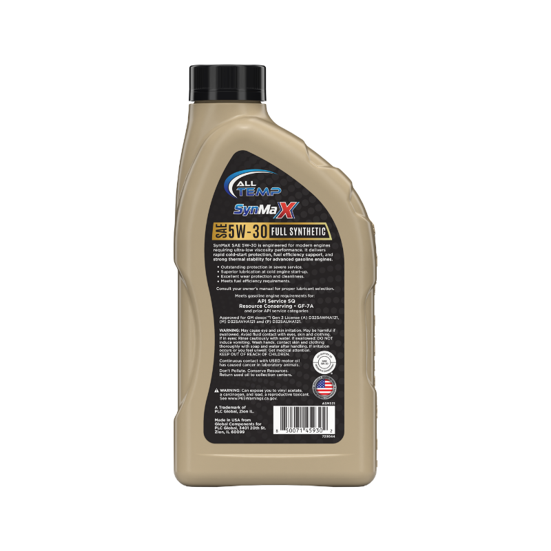 ALL TEMP - SynMaxX - Full Synthetic 5W30 - 6/1qt | Bulk pallet (186 Cases)