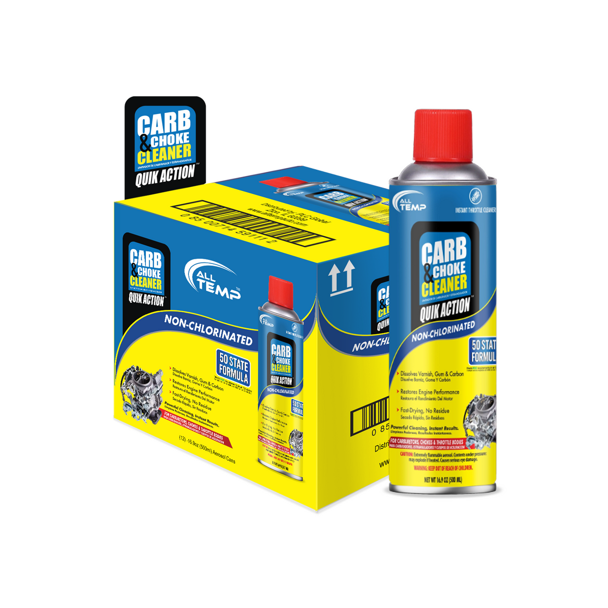 ALL TEMP - Carb & Choke Cleaner - 12/16.9oz | Bulk Pallet (168 Cases)