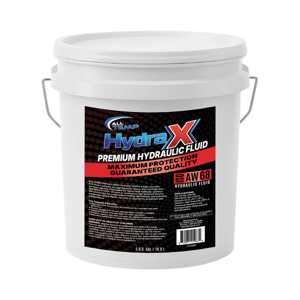 ALL TEMP - HydraX  - AW ISO 68 3.5 Gal Pail | Bulk Pallet (35 Buckets)