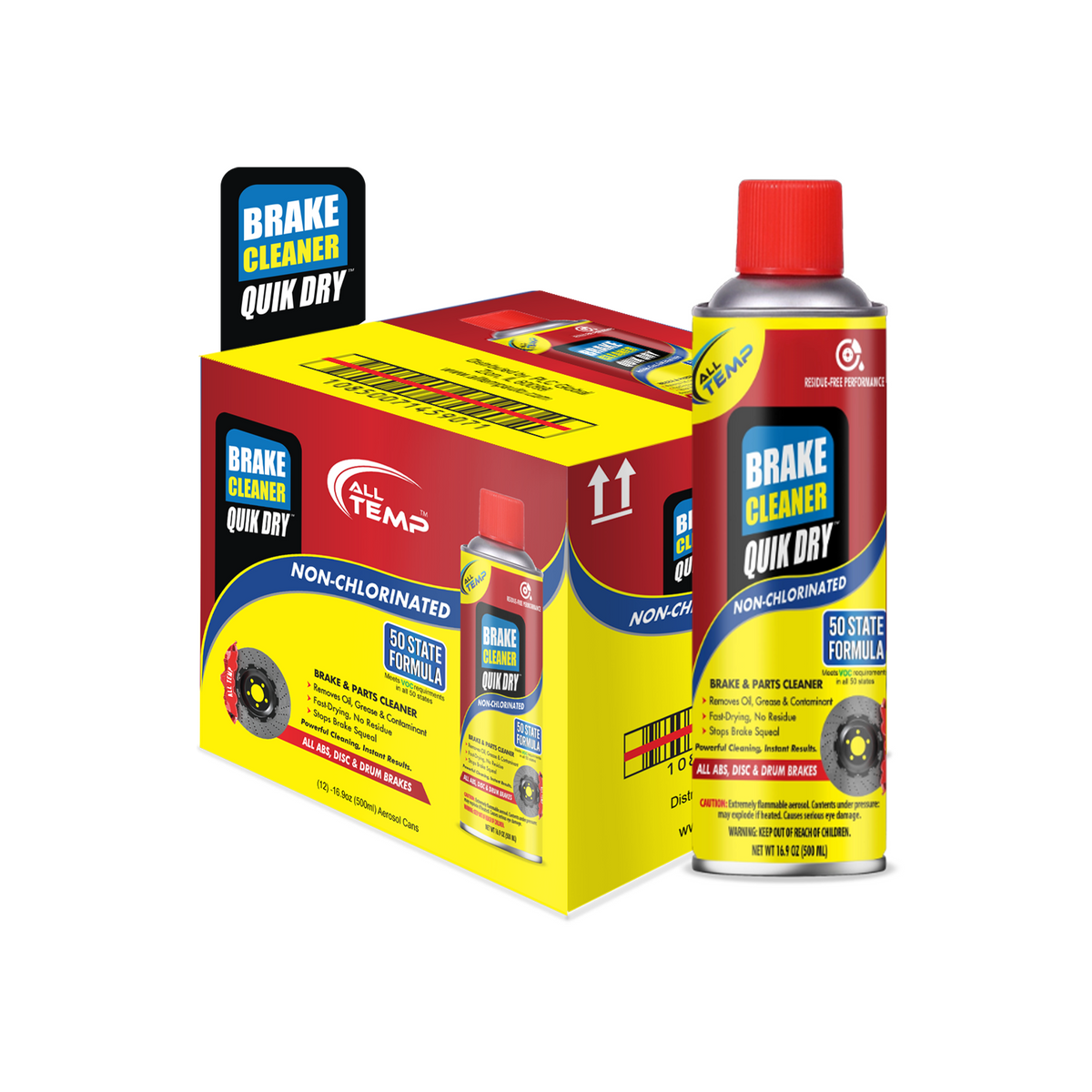 ALL TEMP - Brake Cleaner - 12/16.9oz | Bulk Pallet (168 Cases)